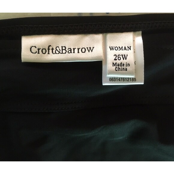 CROFT & BARROW size 26W NEW with Tags Black Swimsuit Bottom Tummy Slimmer Plus - Picture 2 of 5